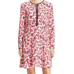 Kate Spade Rosebud Rose Print 100% Silk Dress Size 14
